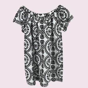 Entro Black and White Off-Shoulder Dress